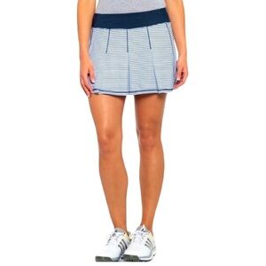 Women’s Kyodan Pleated Navy & White Striped Tennis/Pickleball Skirt, Size Large